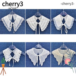 Cherry3 ปกเสื้อปลอม อเนกประสงค์ ลายดอกไม้ ถอดออกได้ กันแดด สําหรับผู้หญิง