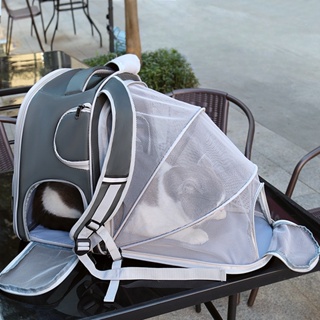 กระเป๋าเป้สะพายหลัง ขนาดใหญ่ จุของได้เยอะ แบบพกพา ระบายอากาศได้ดี สําหรับสัตว์เลี้ยง แมว