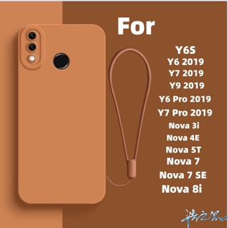 เคส Huawei Y7 Y6 Y9 Y7 Pro Y6 Pro 2019 Y6S Nova 3i 8i 7 7 SE 5T 5 Pro 4E ใหม่ เลนส์นางฟ้า ฝาครอบ TPU เคสโทรศัพท์ + ฟรีสายคล้อง