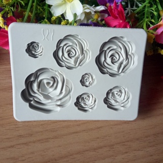 แม่พิมพ์ซิลิโคน รูปดอกกุหลาบ 3D สําหรับทําช็อคโกแลต ฟองดองท์ น้ําตาลปั้น