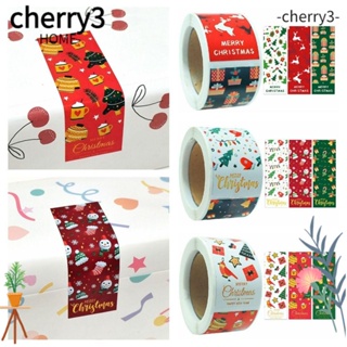 Cherry3 สติกเกอร์แท็กทักทาย ลาย Happy Year Merry Christmas 100 ชิ้น