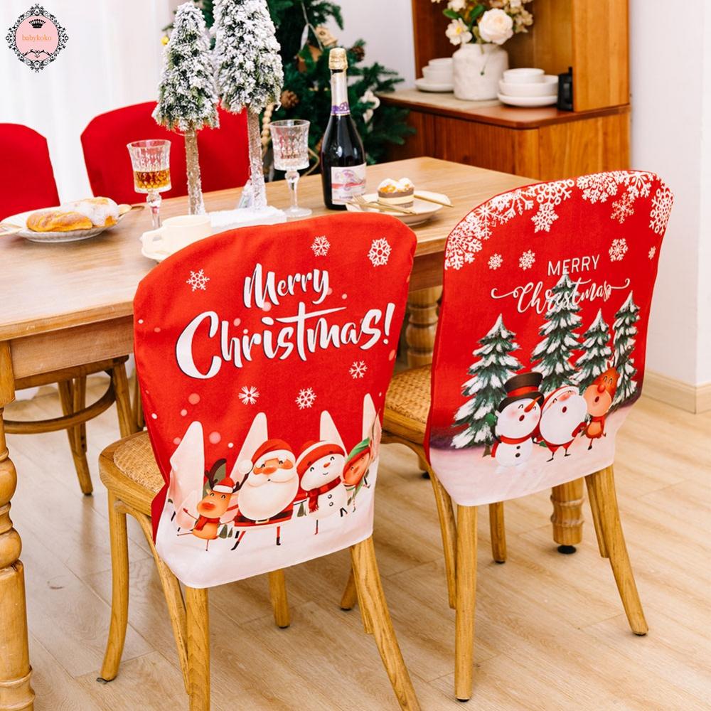 ผ้าคลุมเก้าอี้-ลายคริสต์มาส-ภาษาอังกฤษ-สีแดง-สําหรับผู้สูงอายุ