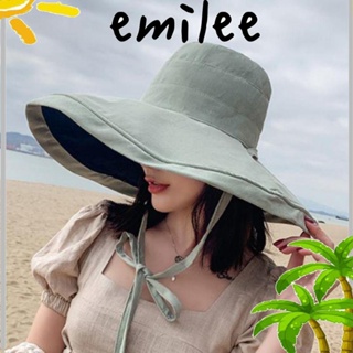 EMILEE หมวกกันแดด ป้องกันรังสียูวี สองด้าน สไตล์ชาวประมง สําหรับผู้หญิง