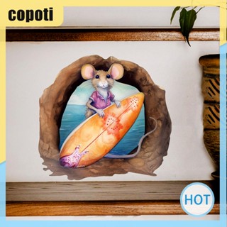 Copoti สติกเกอร์ ลายการ์ตูน 3D ลอกออกได้ ติดได้ สําหรับติดตกแต่งผนังบ้าน ห้องนั่งเล่น