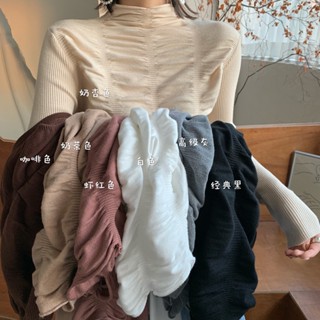 621 ใหม่ เสื้อสวมหัว คอปก ผ้าขนสัตว์ จับจีบ เข้ากับทุกการแต่งกาย สไตล์เรียบง่าย แฟชั่นฤดูใบไม้ร่วง ฤดูหนาว MC QFTP