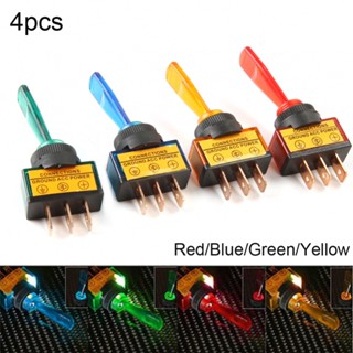 สวิตช์โยกโลหะ พลาสติก สีแดง 12V DC 3 Pins