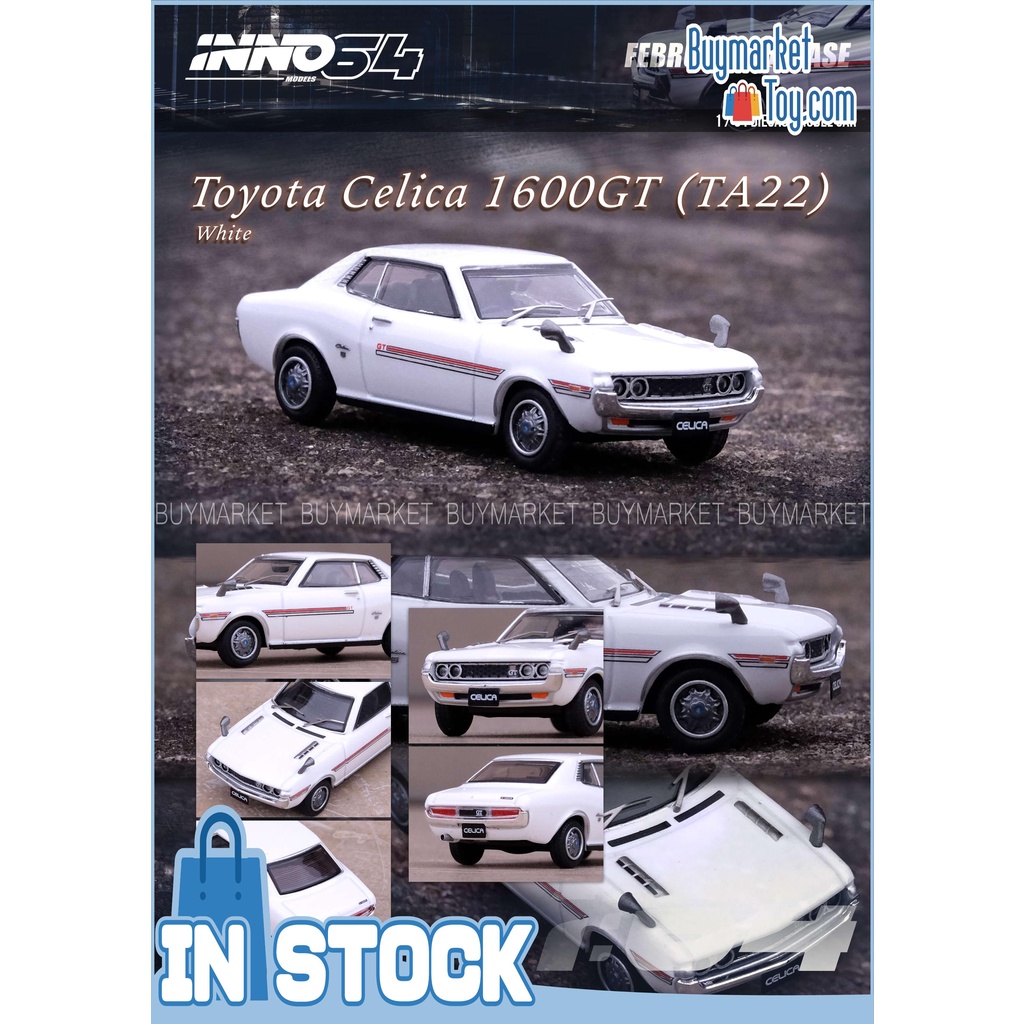 authentic-inno64-1-64-toyota-celica-1600gt-ta22-รถสีขาว-die-cast