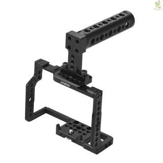 Andoer G85 กรงกล้องอลูมิเนียมอัลลอยด์ พร้อมมือจับด้านบน 1/4 นิ้ว และ 3/8 นิ้ว รูเมาท์ 2 กล้อง 8.9