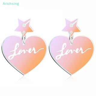 &lt;Arichsing&gt; 1 คู่ สไตล์เกาหลี น่ารัก หัวใจ ต่างหู จี้อะคริลิค ต่างหูกระดุม สีใส ห้อยต่างหู สําหรับผู้หญิง แฟชั่น เครื่องประดับ ลดราคา