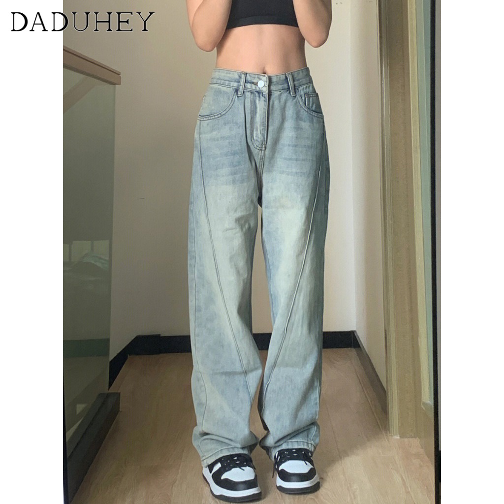 daduhey-new-american-style-ins-high-street-retro-jeans-women-niche-high-waisted-straight-leg-plus-size-pants