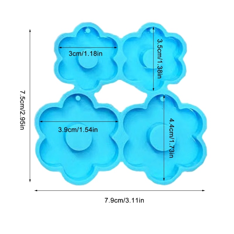แม่พิมพ์ซิลิโคนเรซิ่น-รูปดอกไม้-สีเข้ม-สําหรับทําต่างหู-diy-ตกแต่งบ้าน-รถยนต์