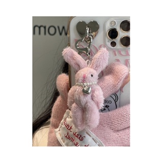 พวงกุญแจ จี้รูปกระต่ายน่ารัก สีชมพู สําหรับ AirPods