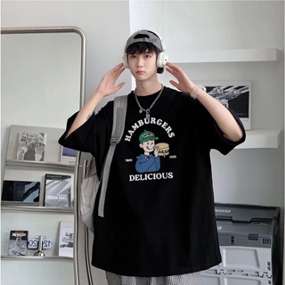 Summer ins Korean Version Cartoon Printed Round Neck Short-Sleeved T-Shirt Men Women Couples Trendy Fashion Simple _01