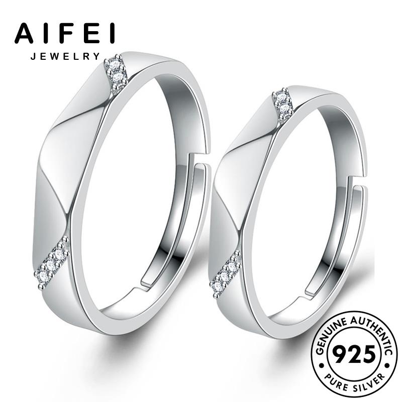 aifei-jewelry-silver-925-แห้วง่ายๆ-แฟชั่น-ต้นฉบับ-แท้-เกาหลี-เครื่องประดับ-คู่รัก-แหวน-เครื่องประดับ-เงิน-r68