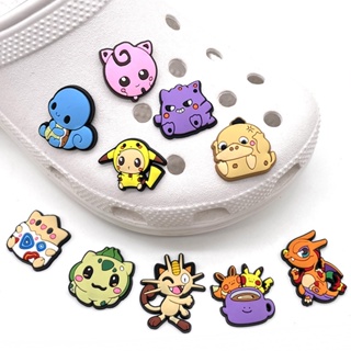 【New Pokemon Series】ใหม่ คลาสสิก ปิกาจู เป็ด กราฟฟิติ ซีรีส์ รองเท้า เสน่ห์ สําหรับ Cros Clogs DIY ตกแต่ง Jibtz รองเท้า ดอกไม้ อุปกรณ์ตกแต่ง รองเท้า ขายส่ง
