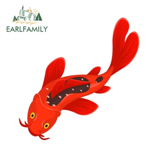 Earlfamily สติกเกอร์ป้องกันรอยขีดข่วน กันน้ํา ลายปลาคราฟญี่ปุ่น สําหรับติดตกแต่งประตูรถยนต์ 13 ซม. x 12.8 ซม.