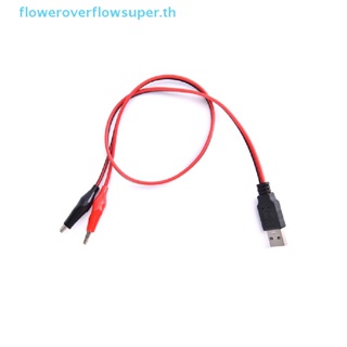 Fsth ขายดี คลิปทดสอบสายไฟ ปากจระเข้ สีแดง สีดํา เป็นอะแดปเตอร์เชื่อมต่อ USB ตัวผู้