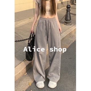 Alice  กางเกงขายาว เสื้อผ้าแฟชั่นผู้หญิง กางเกงผ้าวูลเวฟ  Comfortable Korean Style Stylish Beautiful A23L0F2 36Z230909