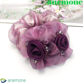 Anemone ยางรัดผม ผ้าไหม ยางรัดผม ผู้หญิง ที่สง่างาม อารมณ์ทั้งหมดตรงกับดอกกุหลาบ ดอกไม้ ผ้า ผม ผมหางม้า ที่ใส่ผมหางม้า ขนาดใหญ่ ลําไส้ใหญ่ แหวนรัดผม สไตล์เกาหลี