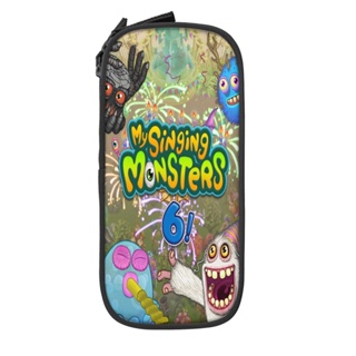 กระเป๋าดินสอ ขนาดใหญ่ จุของได้เยอะ ที่ทนทาน แต่งซิป ลาย My Singing Monsters สําหรับนักเรียน