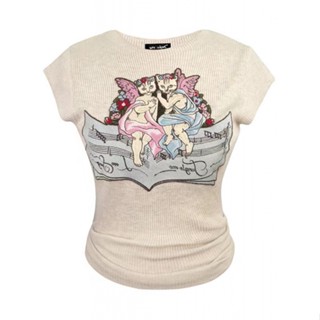 MA เสื้อยืดแขนสั้น คอกลม ผ้าถัก เข้ารูป ปักลาย แฟชั่นฤดูร้อน