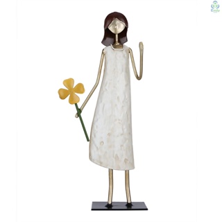 รูปปั้นเด็กผู้หญิง แบบเหล็ก รูปดอกไม้ สไตล์โมเดิร์น สําหรับตกแต่งห้องนั่งเล่น ตู้ โต๊ะ [20][มาใหม่]