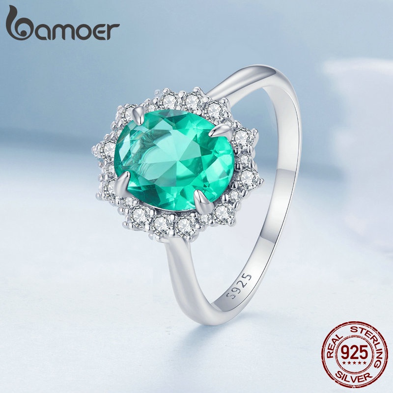 bamoer-แหวนเงินแท้-925-ประดับเพทาย-สีเขียวอ่อน-หรูหรา-เรียบง่าย-เครื่องประดับแฟชั่น-สําหรับผู้หญิง