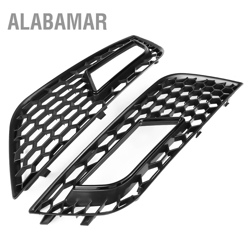 alabamar-2-pcs-สำหรับ-rs4-สไตล์สีดำเงาด้านหน้ากันชนกระจังหน้าสำหรับ-audi-a4-b8-5-2013-2016