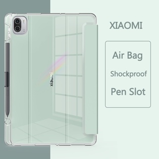 ใหม่ เคสโทรศัพท์มือถือหนัง TPU นิ่ม แบบใส ฝาพับ พร้อมช่องใส่ดินสอ สําหรับ Xiaomi Pad 6 Pro 11 นิ้ว Redmi Pad 10.61 นิ้ว Mi Pad 5 Pro 2023