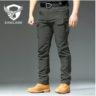 Eaglade กางเกงคาร์โก้ยุทธวิธี สําหรับผู้ชาย IX7Stretch สีเทา ยืดหยุ่น เข้ารูป กันน้ํา