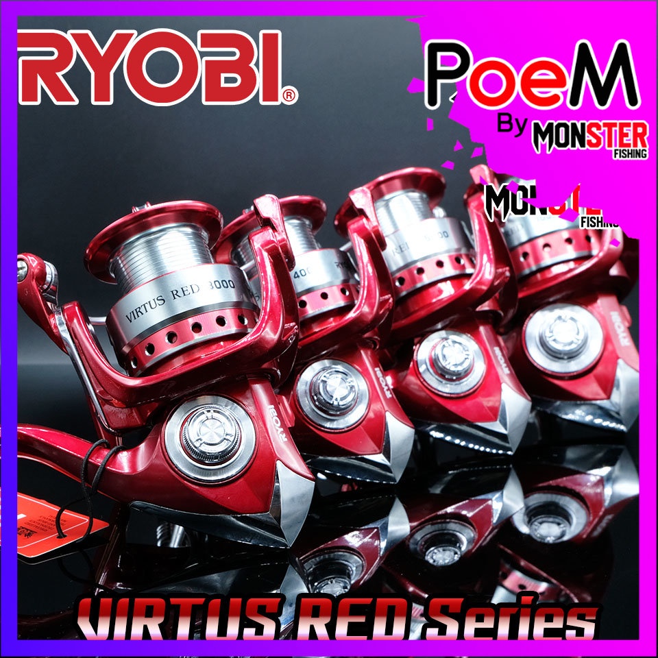 รอกสปินนิ่ง เรียวบิ RYOBI VIRTUS RED 1000/2000/3000/4000/5000/6000/8000 ...