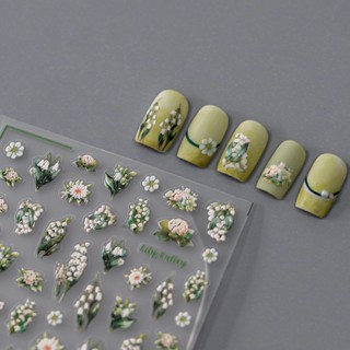 [Constellation Nail] สติกเกอร์ ลาย Valley Lily of the Valley 5D สําหรับติดตกแต่งเล็บ TS-2891