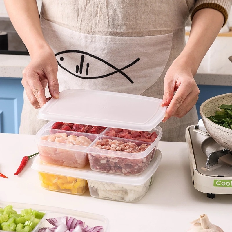 กล่องเก็บของในตู้เย็น-กล่องรักษาความสด-ผักผลไม้ปิดผนึกกรอบ-ภาชนะเก็บตู้เย็นในครัว