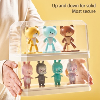 Clear Stand Office Storage Box ของเล่นสะสมห้องนอนรูปกรณีตุ๊กตา