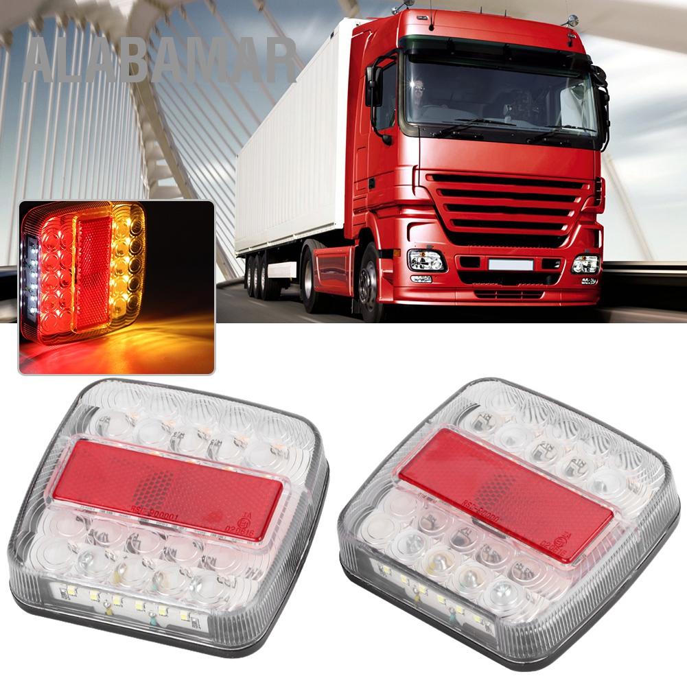 alabamar-2-ชิ้น-12v-24v-20led-สองสีไฟท้ายสำหรับรถบรรทุกพ่วง-ฝาครอบหลอดไฟสีขาว