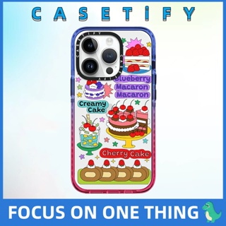 Casetify เคสโทรศัพท์มือถือ กันกระแทก ลายเค้กชา ไล่โทนสี สําหรับ IPhone 14 13 12 11 Pro Max
