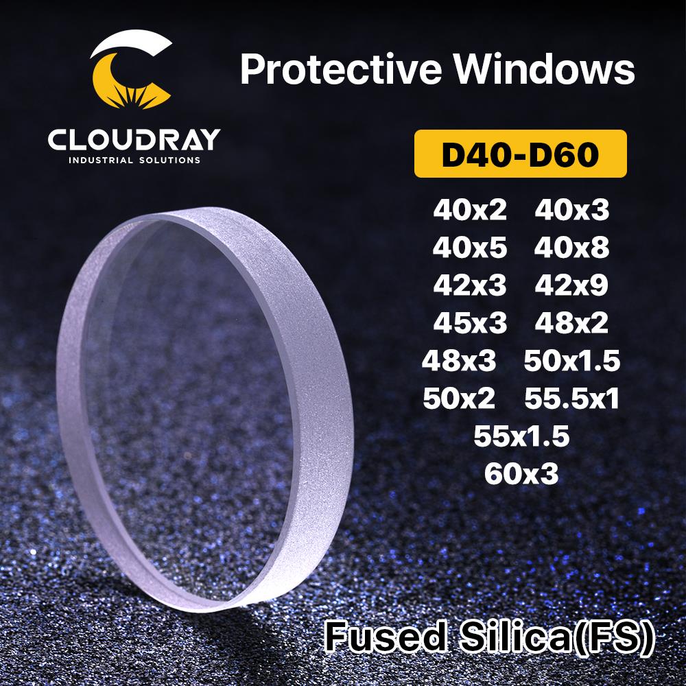 cloudray-เลเซอร์ป้องกัน-windows-d40-d60-series-ควอทซ์ฟิวส์ซิลิกา-สําหรับเครื่องเชื่อมไฟเบอร์-1064nm