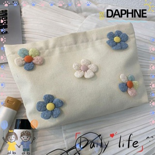 Daphne กระเป๋าเครื่องสําอาง ผ้าแคนวาส ลายดอกไม้ สําหรับจัดระเบียบ