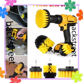 BACKSTREET 3/4pcs Drill Brush Cleaner Auto Care Electric Cleaning Surface Grout Power Scrubber