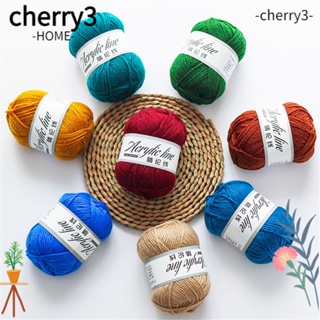 CHERRY3 ไหมพรมขนสัตว์ถักโครเชต์ ให้ความอบอุ่น DIY สําหรับถักผ้าพันคอ โซฟา งานฝีมือ