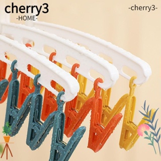 Cherry3 ที่หนีบตากถุงเท้า พลาสติก หลายหัว ไร้รอยต่อ ประหยัดพื้นที่ แข็งแรง ทนทาน