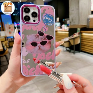 เคสกระจกแต่งหน้า อะคริลิค กันกระแทก ลายการ์ตูนแมวน่ารัก สําหรับ IPhone 11 14 12 13 Pro Max 14 Pro 13 12 Pro Max