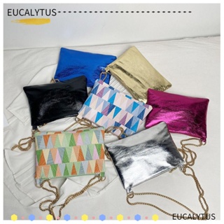Eutus กระเป๋าสะพายไหล่ กระเป๋าถือ ผ้าซาติน ขนาดใหญ่ จุของได้เยอะ สีสันสดใส สําหรับสตรี