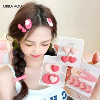 ONLY&amp;YOU กิ๊บติดผมหน้าม้า สีชมพูน่ารัก หวานแหวว เรียบง่าย เครื่องประดับแฟชั่น สําหรับผู้หญิง