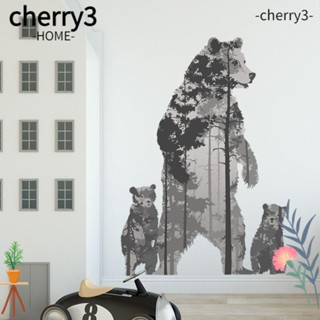 Cherry3 สติกเกอร์ติดผนัง ลายหมีขั้วโลก ลอกออกได้ สําหรับตกแต่งห้องนอน ห้องนั่งเล่น