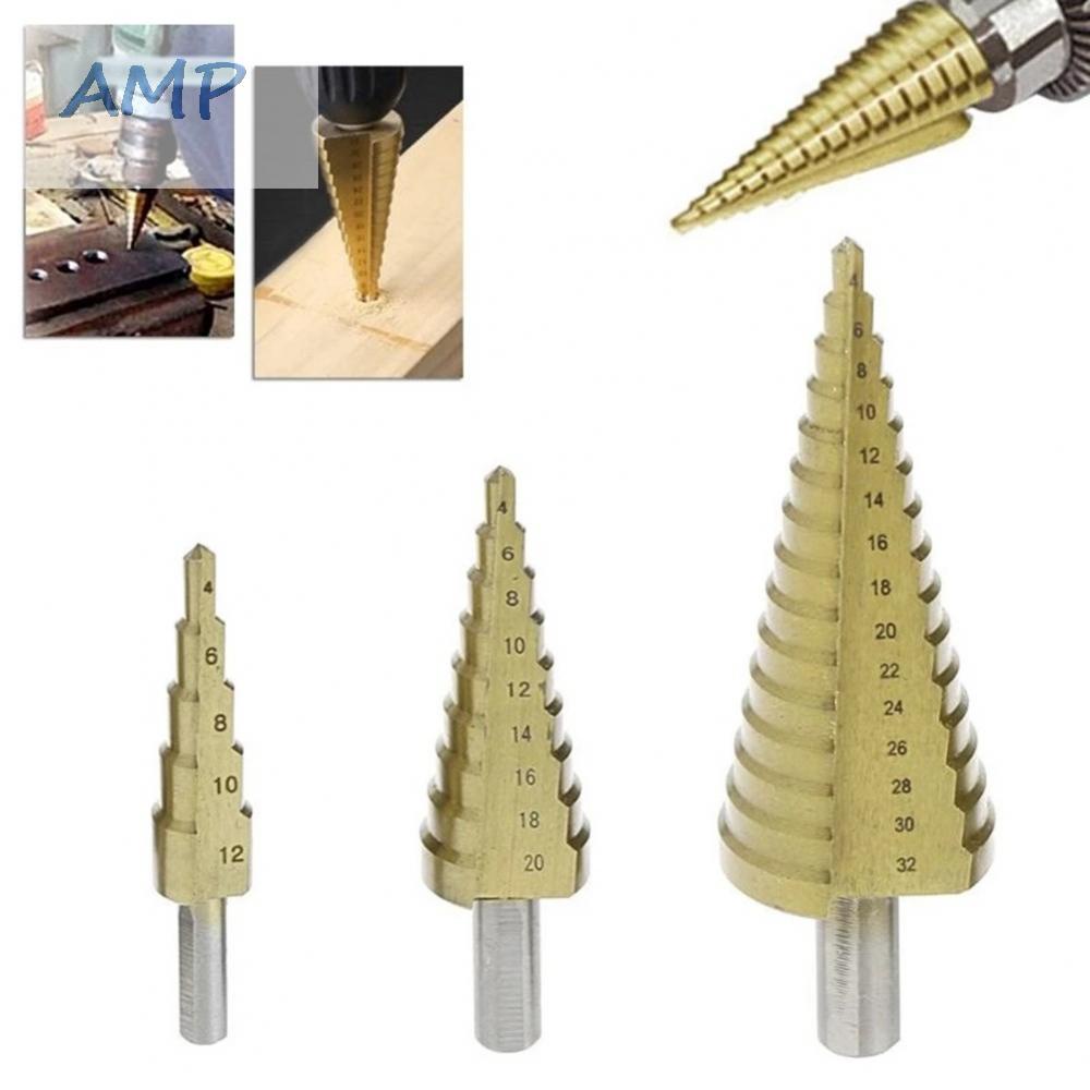 new-8-step-cone-drill-for-cut-holes-golden-titanium-coated-tools-two-flute-cleaner