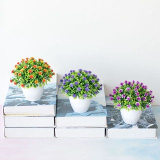 Colorful Plastic Flower Bonsai Exquisite Craftsmanship Enhance Your Living Space