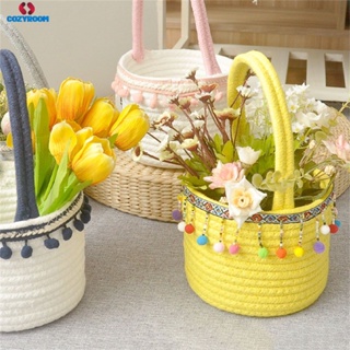 Simple Cotton Rope Woven Portable Storage Basket Desktop Cosmetic Debris Sorting Box Weave Organizer ซินเธียสไตล์นอร์ดิก cynthia cynthia