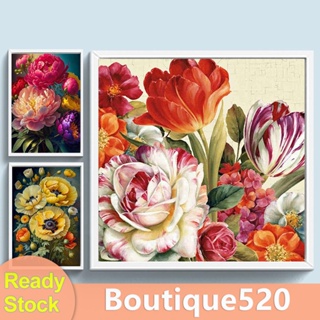 [boutique520.th] ชุดปักครอสสติตช์ ผ้าฝ้าย พิมพ์ลายดอกไม้ 11CT เป็นมิตรกับสิ่งแวดล้อม