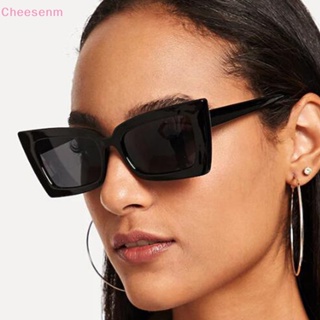 Cheesenm แว่นตากันแดด กรอบสี่เหลี่ยมผืนผ้า สไตล์วินเทจ แฟชั่น UV400 สําหรับสตรี TH